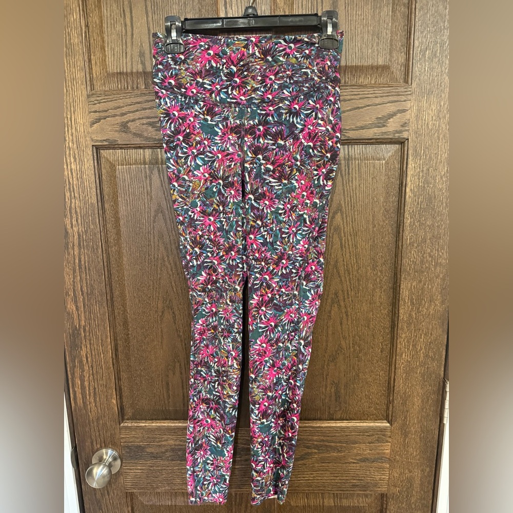 lululemon Base Pace Floral Electric Multi Print Leggings Size 8 Like New Rare